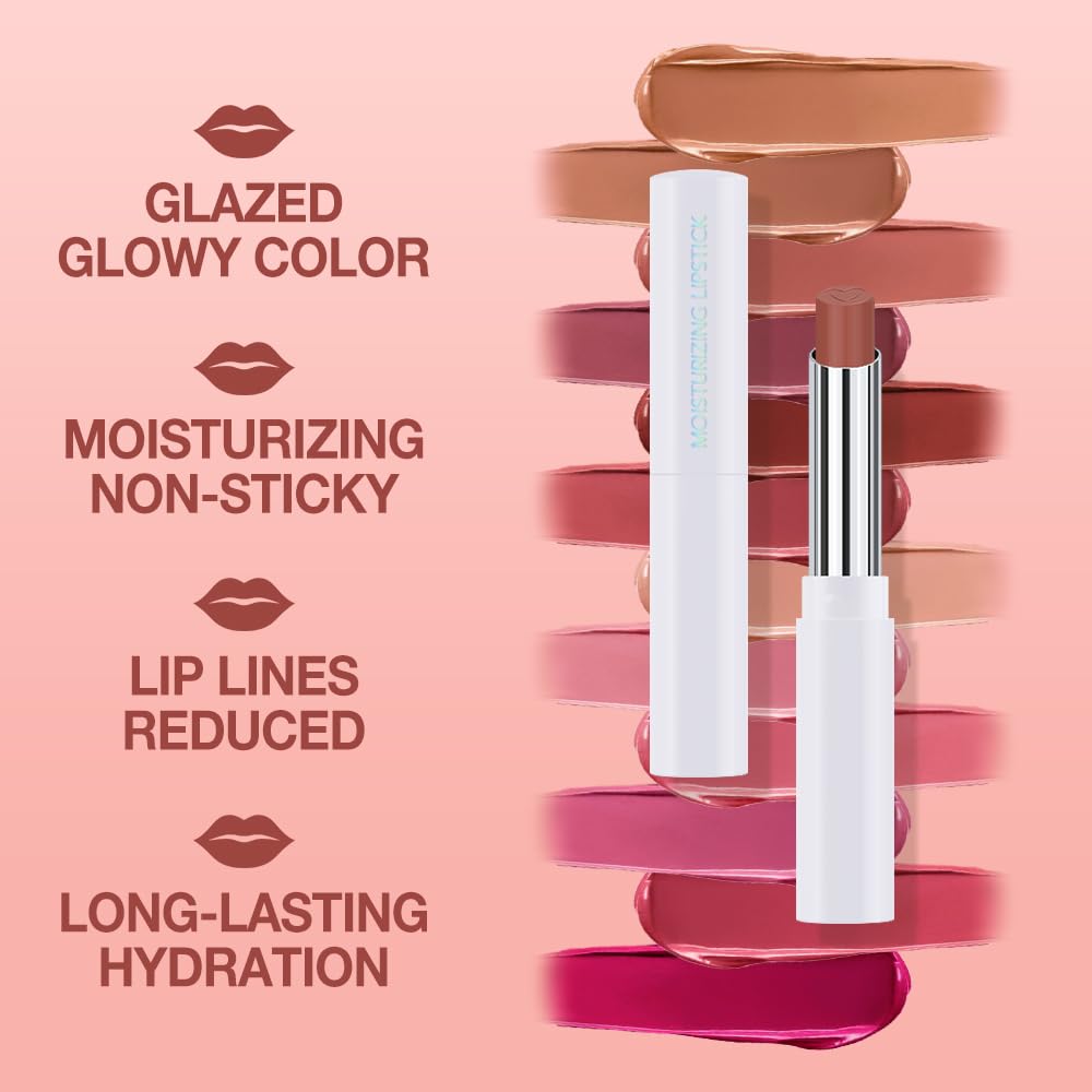 1Pcs Tinted Lip Balm Moisturizing Lipstick – Waterproof Hydrating Matte Lip Balm for Women, Creamy Natural Color Stain for Dry Lips, Soft Matte Finish with Subtle Scent (#03 Bean Paste Brown)