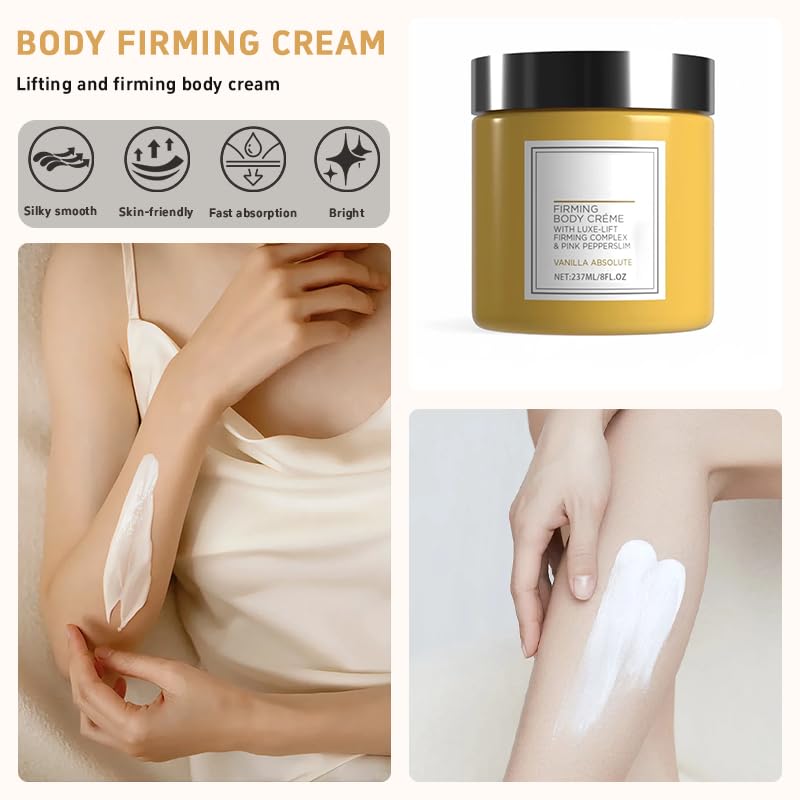 Champagne Lift Body Creme,lift firming body creme, with Luxe-Lift Firming Complex & Pink Pepperslim,Deep Hydration & Smoothing, Hydrates Dry Skin Arms & Legs (Vanilla)