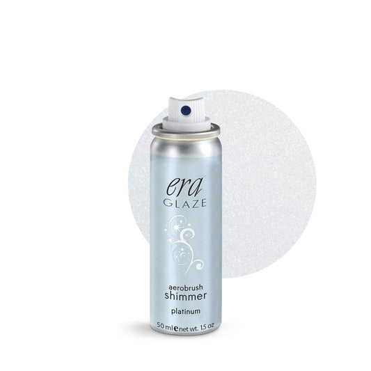ERA Glaze spray makeup, SHIMMER - PLATINUM, 1.5 ounce, professional airbrush cosmetics by Era Beauty