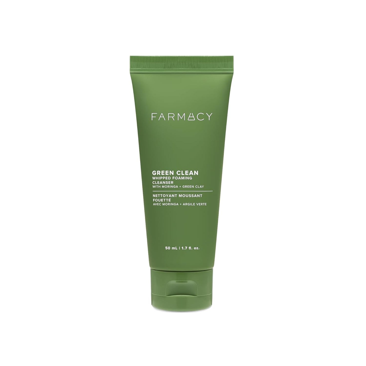 Farmacy Foaming Face Wash for Oily Skin - Whipped Greens Oil-Free Gentle Facial Cleanser & Exfoliator - Infused with Green Clay to Remove Impurities, Control Oil & Maintain Skin Hydration (50ml)