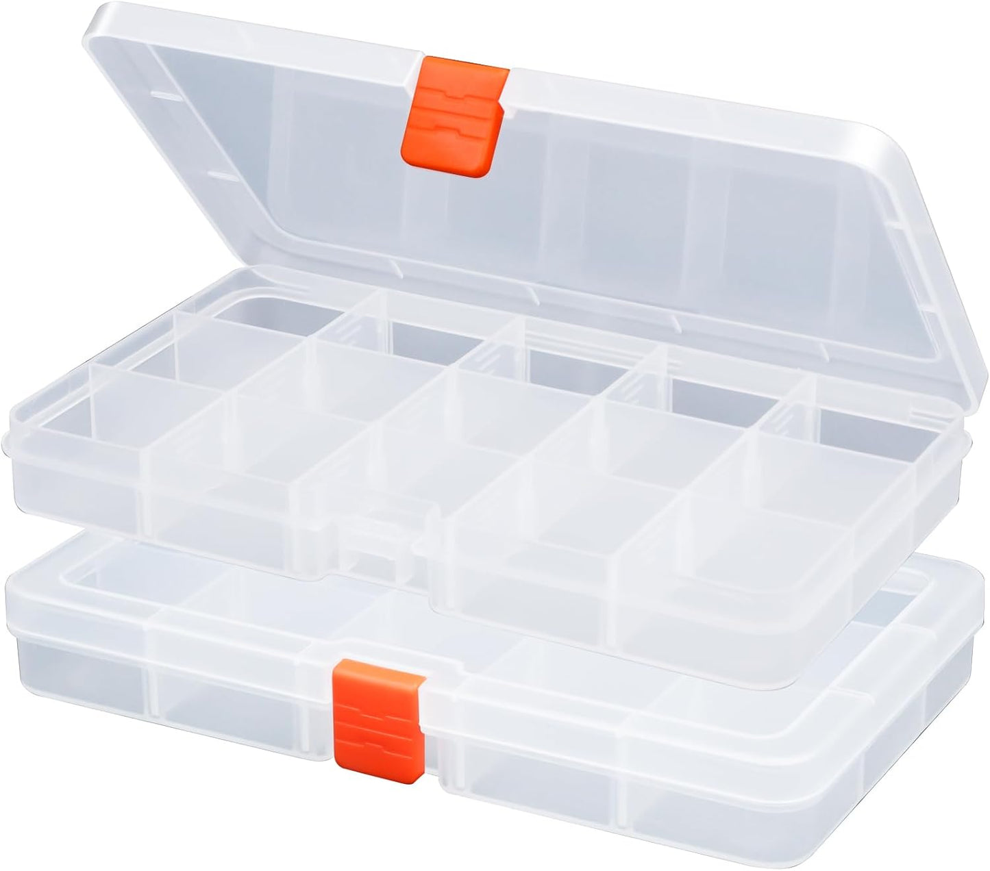 8PACK Extra Thick Bead Organizers, Mini Clear Plastic Storage Box Craft Containers for Nail jewelry rhinestones DIY Supply Case