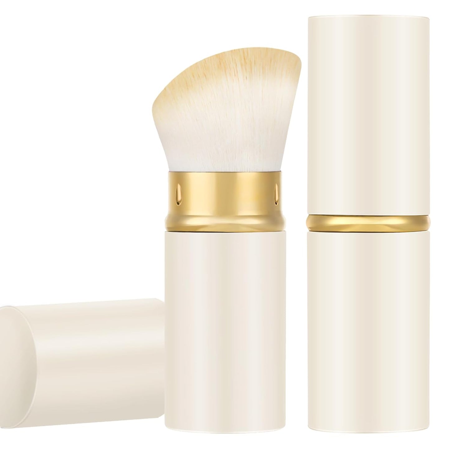 Falliny Retractable Kabuki Makeup Brush, Travel Powder Blush Brush Foundation Makeup Brush with Cover for Blush, Sunscreen,Bronzer, Buffing, Concealer,Highlighter, Powder Cosmetics