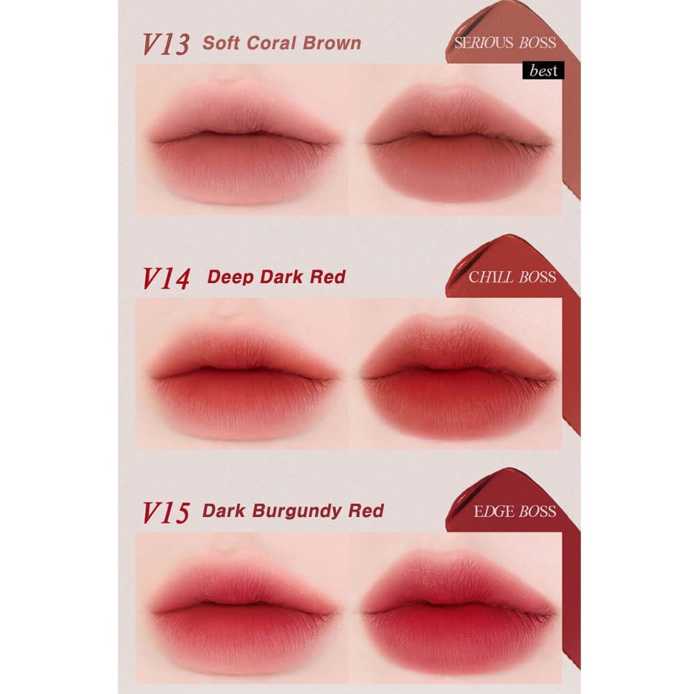 BBIA Last Velvet Tint - Soft & Creamy Matte Finish Lip Stain, Blur Effect with Velvety Texture, Long-Lasting, High Pigment, Lightweight, Non-Drying, Vegan, Korean Lip Makeup (V15 EDGE BOSS)
