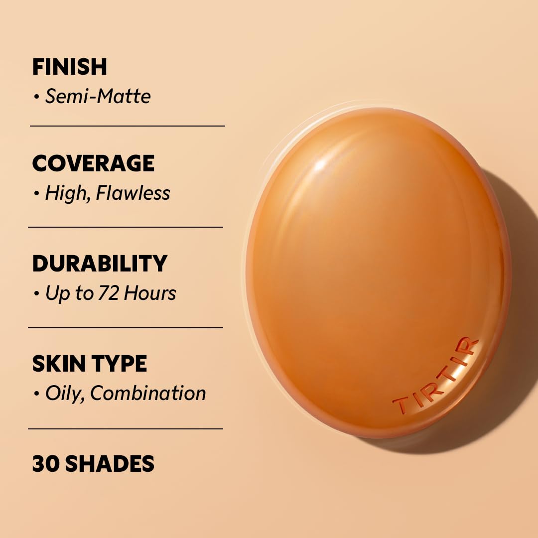 [*Mini Size*] TIRTIR Mask Fit Ai Filter Cushion Foundation | AI-Like Semi-Matte Finish - Up to 72-Hour Medium to Full Coverage Korean BB Cushion Make up Beauty, #55N Espresso, 0.15 Fl Oz