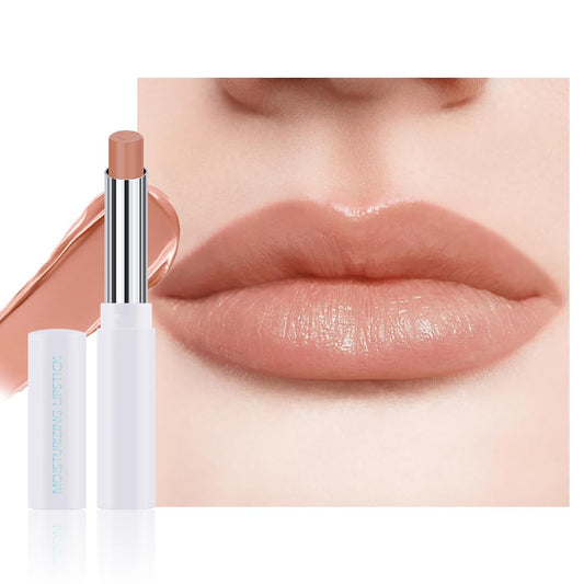 1Pcs Tinted Lip Balm Moisturizing Lipstick – Waterproof Hydrating Matte Lip Balm for Women, Creamy Natural Color Stain for Dry Lips, Soft Matte Finish with Subtle Scent (#07 Almond Skin)