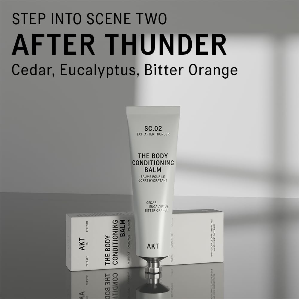 Akt The Body Conditioning Balm 3.4 Fl Oz, Firming Cream, Hydrating Body Balm with Olive Squalane & Lactic Acid, Vegan Moisturizer, Plastic Free, Sc.02 After Thunder, All Genders