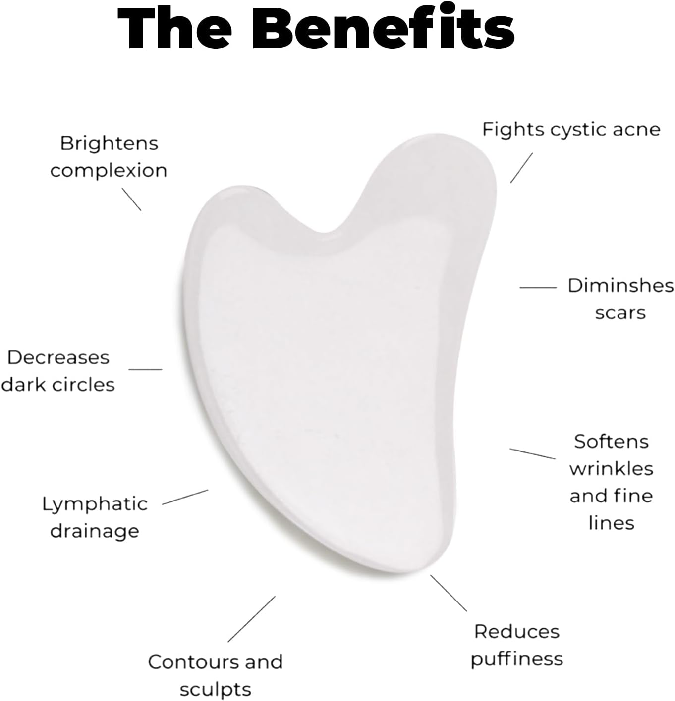 Gua Sha Facial Tools & Face Roller by ROSELYNBOUTIQUE Original Face Massager for Puffiness Wrinkless Skin Care Routine - Self Care Gift for Men Women (White Jade)