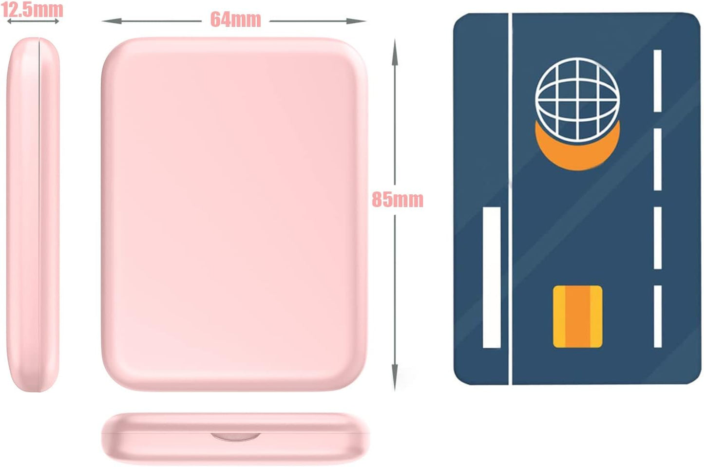 WOBSION Small Mirror with Lights,LED Compact Makeup Mirror,1x/3x Mini Travel Mirror with Magnification,Portable for Purse,Pocket,Gifts for Girls,Pink