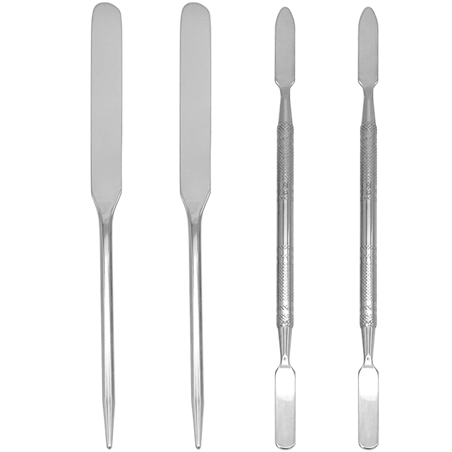 Foundation Spatula Stainless Steel Makeup Mixing Tool Cosmetic Metal Mixer Tool for Professional Color Nail Art Lab Pigment Blending Stick Silver