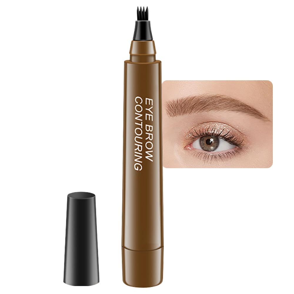 Eyebrow Ink Pencil by Brow Stylist -Micro 4 Point Brow Pen Lift & Snatch Eyebrow Pen Kits,Long-Lasting Waterproof Natural Eyebrow Hair (B-1Pc 01# Light brown)