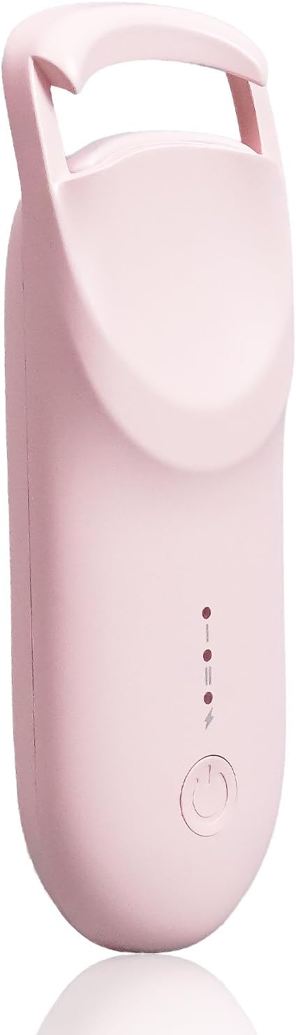 Upgrade Heated Eyelash Curler, Electric Eyelash Curler with 5s Fast Heating, Type-C Rechargeable, LMini Lash Curler, Long-Lasting Lash Lift, Natural Style, Heat-Sensitive Pad (Pink)