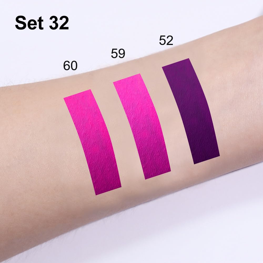 evpct 3Pcs Purple Hot Pink Fuschia Red Matte Lip Liner & Liquid Lipstick Stain Makeup Set for Women, Lip Liner Stain Long Lasting Waterproof Smudge Proof, Cruelty Free Lip Makeup 24 hours originales