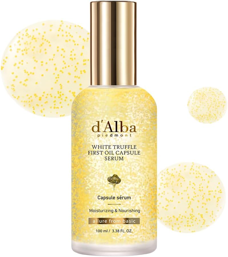d'alba Piedmont White Truffle Oil Capsule Serum, Daily Vita Boost for Luminous Skin, Double Vitamin Formula, Big Size (3.38fl. oz.)