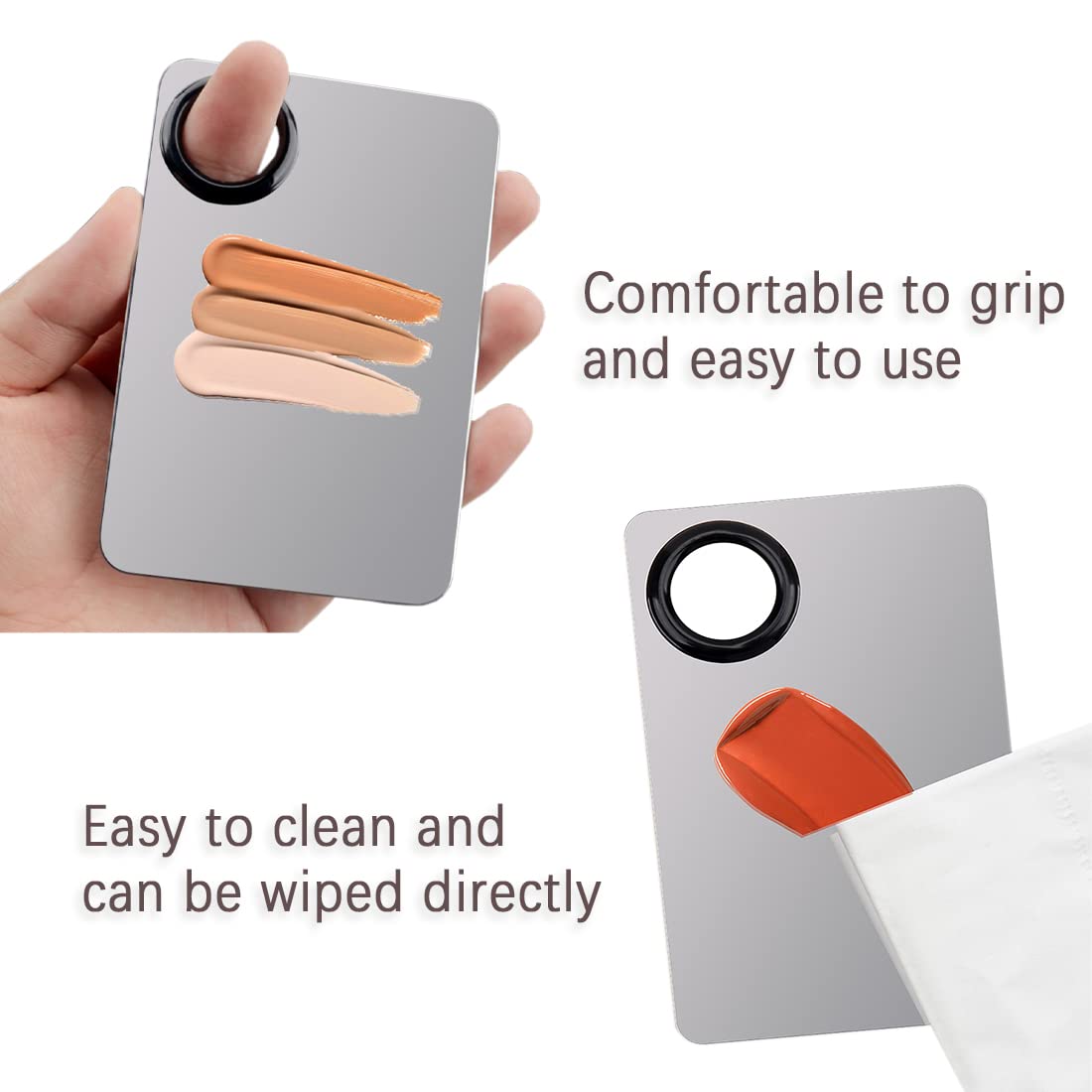 Korean Picasso Makeup Spatula Palette Set and Powder Puff for Liquid Foundation,Stainless Steel Mixing Spatula Scraper Artist Nail Art Stirring Makeup Tool