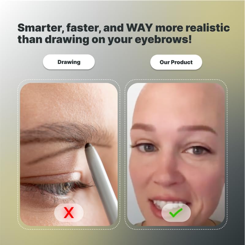 10 Pairs Medium Brown Temporary Eyebrow Tattoos, Waterproof and Smudge-Proof Medium Everyday Style Realistic Eyebrow Stickers for Men & Women, Easy to Apply, Won't Work on Existing Brows