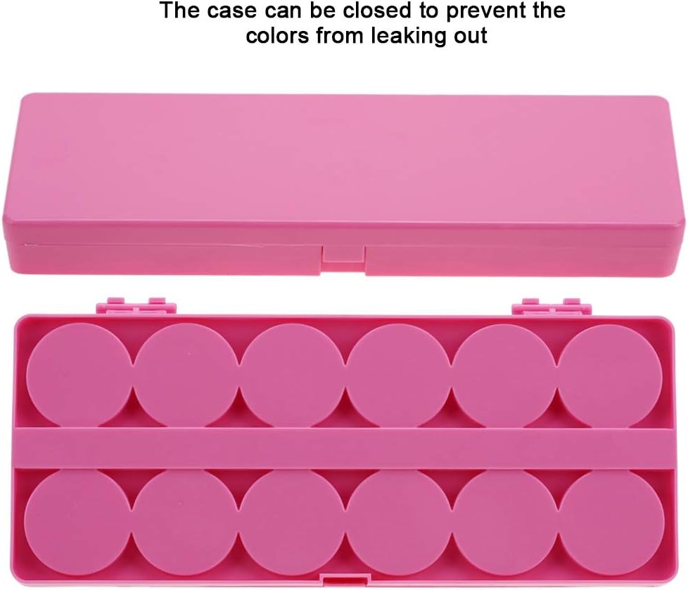 Nail Art Palette, 24 Grid Plastic Nail Art Paint Color Mixing Palette Plate Watercolor Pigment Color Mixing Case Manicure Drawing Tray(Rose Red)