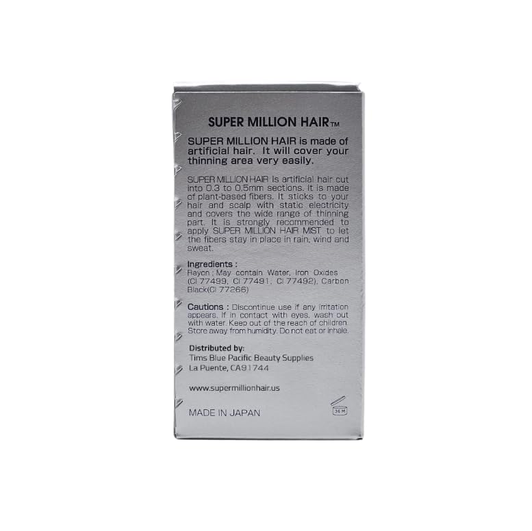 SMH Hair Fibers MADE IN JAPAN – Instantly Conceals Thinning Hair –Long-Lasting – Sweat, Water & Wind Resistant – Hair Loss Solutions For Men & Women (Medium Brown, 25g)