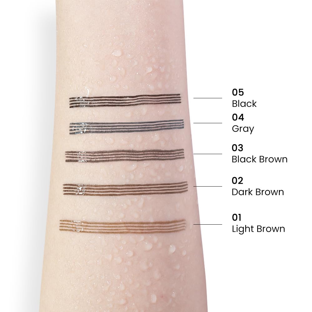 Kaely 2Pcs Eyebrow Pencils for Women, 4 Tip Magical Precise Waterproof Brow Pen, Microblading Eyebrow Contouring Pen, lapiz de cejas 3d Eye Brow Gel, 24h Smudge Proof,03 Black Brown