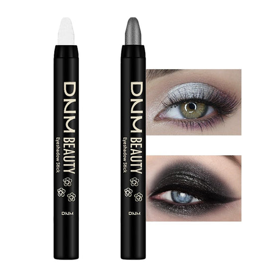 evpct 2Pcs Cream Eyeshadow Sticks Set for Eyes Pearl White & Pearl Black Shimmer Eye Crayon Shadow Brightener Stick Pencil Pen Bulk sombras en crema para ojos 01+03
