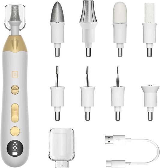 Callus Remover for Feet, Electric Foot Callus Remover - 8 Grinding Heads, 9 Speeds, Rechargeable Foot File - Professional Pedicure Tool for Hard Skin, Calluses & Cracked Feet