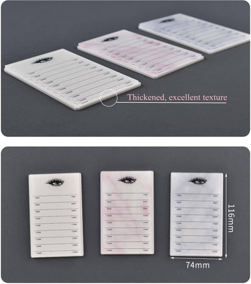 10 Layers Acrylic Eyelash Storage Box, Makeup Eyelashes Extension Close-Packed Display with 10 Pallets, Grafting False Eyelashes Glue Pallet Holder Display Organizer (Marble White)