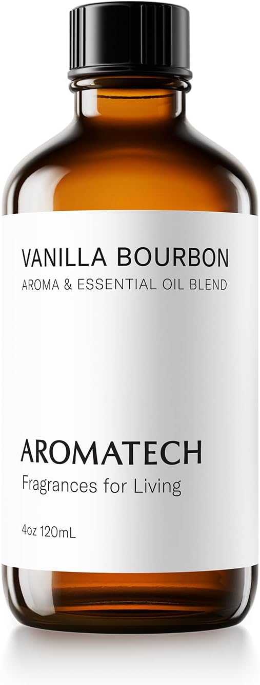 AromaTech Vanilla Bourbon Aroma Essential Oil Blend: Luxury Hotel Inspired Aromatherapy with Vanilla Bean, Bourbon & Oak Barrel for Ultrasonic Diffusers & Nebulizers - 4 fl oz, 120 mL