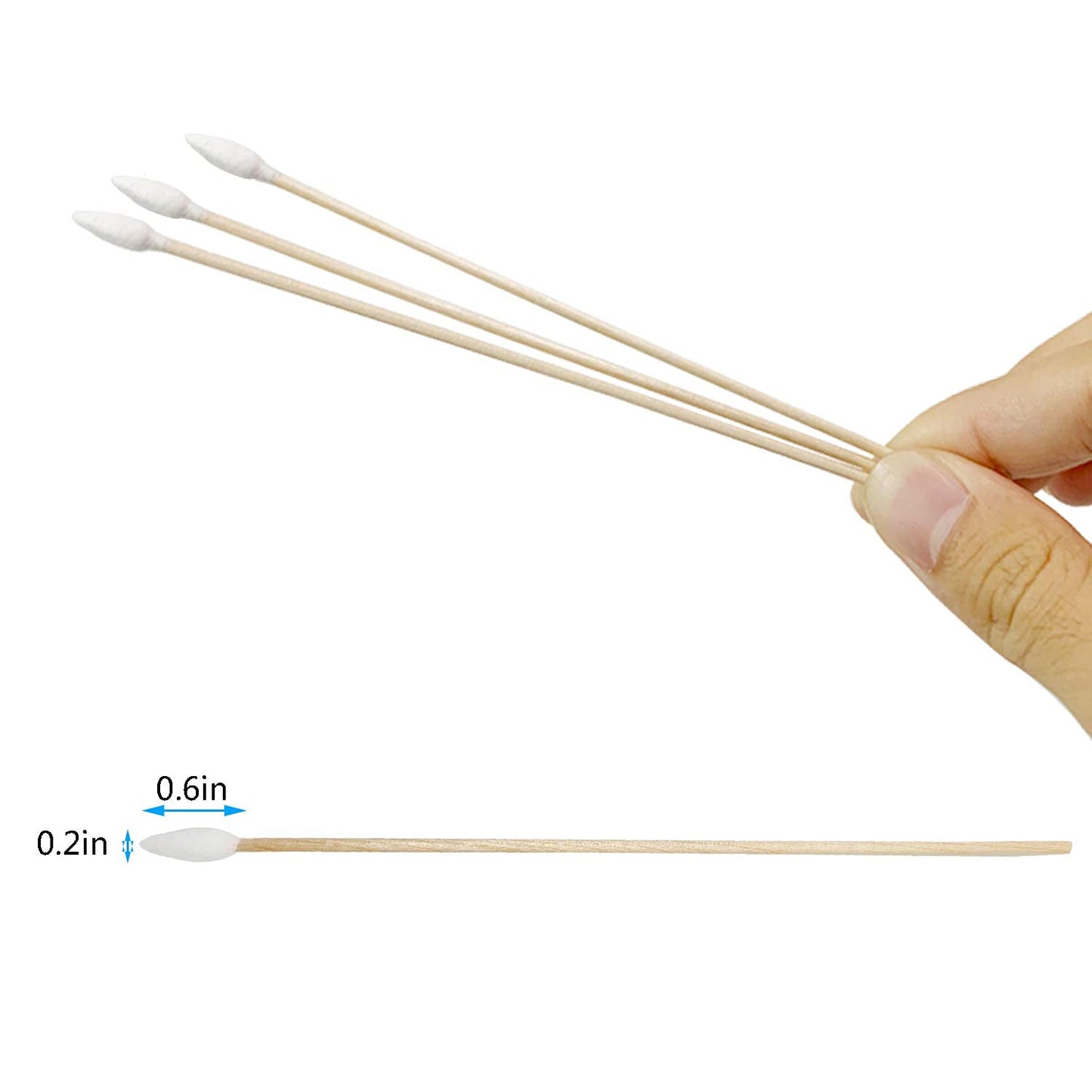 Precision Cotton Swabs with 6'' Long Sticks for Gun Cleaning, Makeup or Pets 500pcs