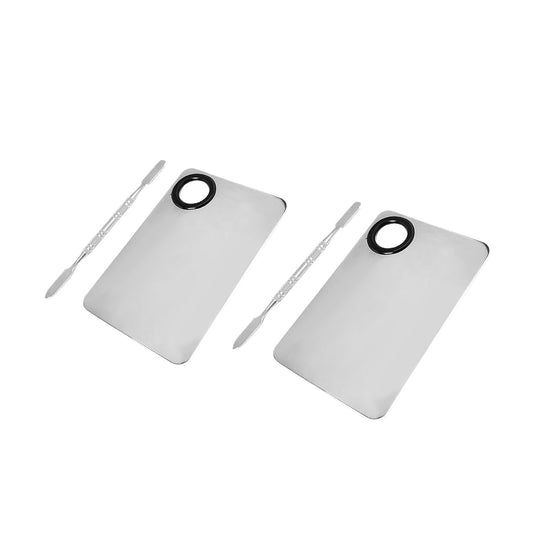 2 Pcs Professional Cream and Lip Makeup Mixing Palette with Spatula Foundation and Lip Palette Set for Travel