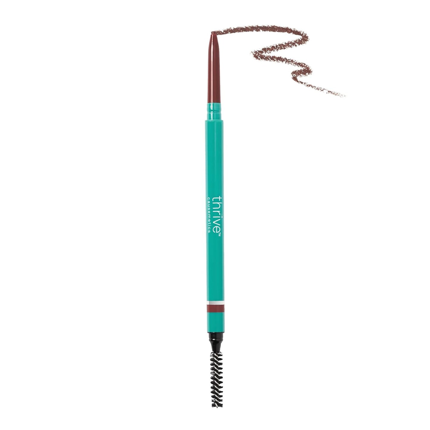 Thrive Causemetics Infinity Waterproof Eyebrow Pencil, Retractable Brow Pencil with Hyaluronic Acid & Shea Butter, Dual Ended Eyebrow Brush Spoolie, Fine Tip, Vegan & Cruelty Free, Merida (Auburn)