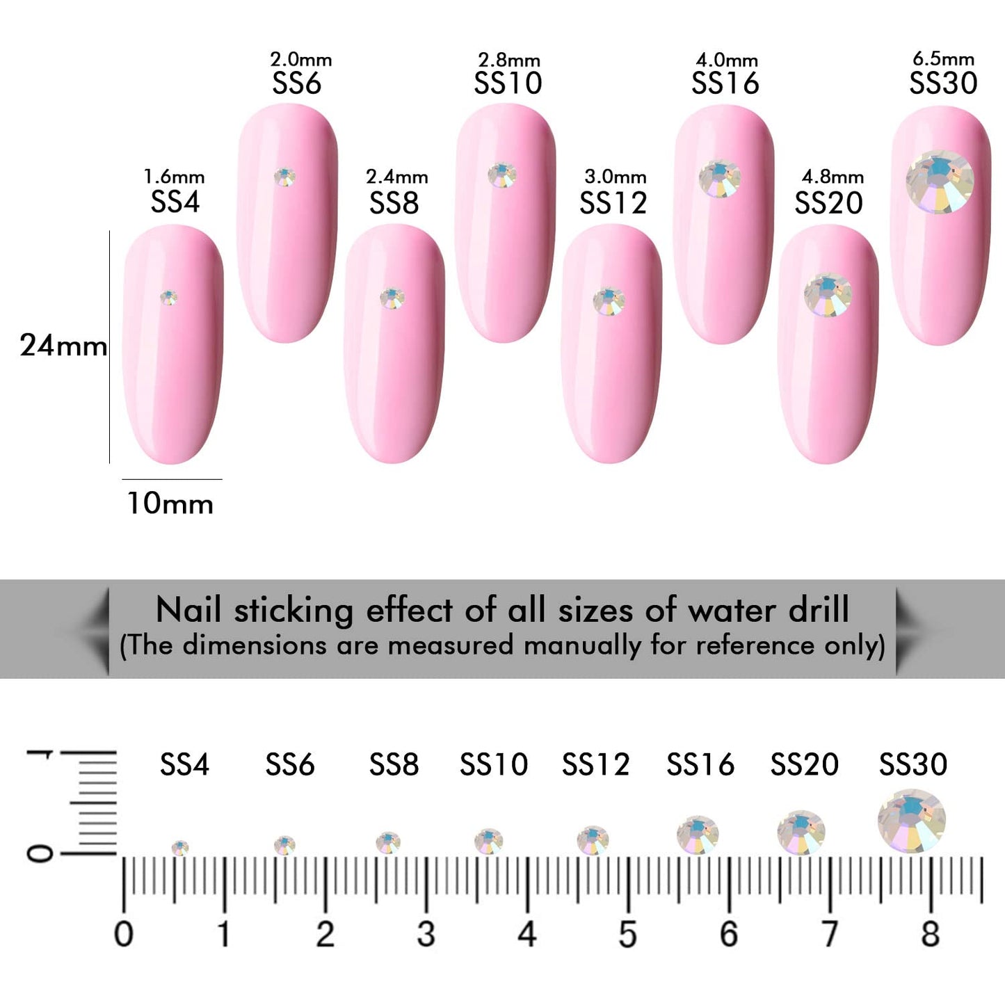 1440Pcs Moonlight Crystal Rhinestones,Glass Flatback Rhinestones Gemstones Small for Nail Face Makeup Art Crafts Clothes Decoration -(SS10,2.8mm,Moonlight)