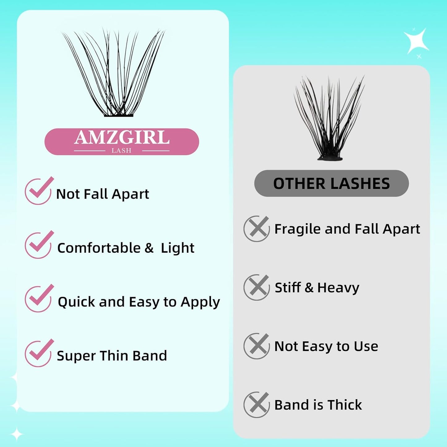 Lash Clusters Wispy 280PCS Eyelash Extension 30D Cluster Lashes Individual Lashes DIY Lash Extension Natural Look Cluster Eyelash Extensions Soft False Eyelashes at Home for Beginners(10mm)