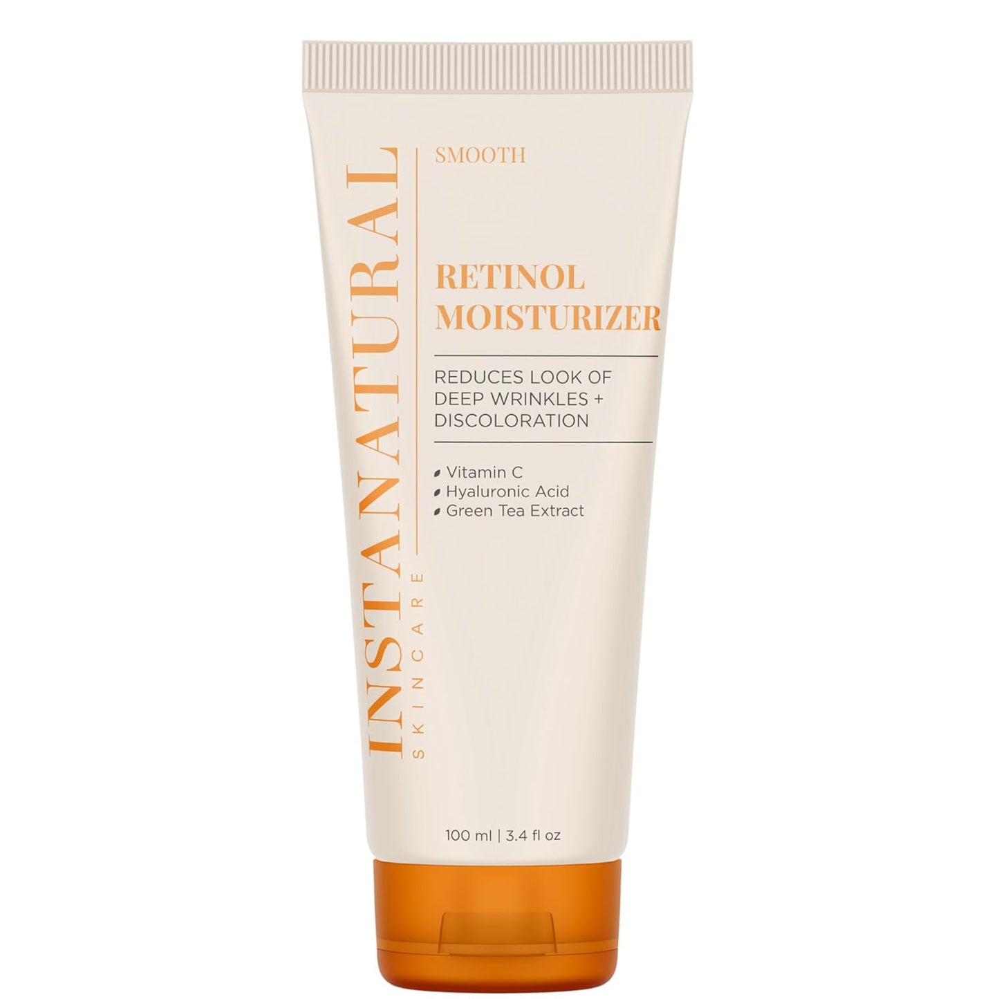 InstaNatural Retinol Moisturizer Nighttime Face Moisturizing Cream, Brightens and Reduces Signs of Aging, Wrinkles, Lines and Discoloration, with Vitamin C and Hyaluronic Acid, 3.4 Fl Oz