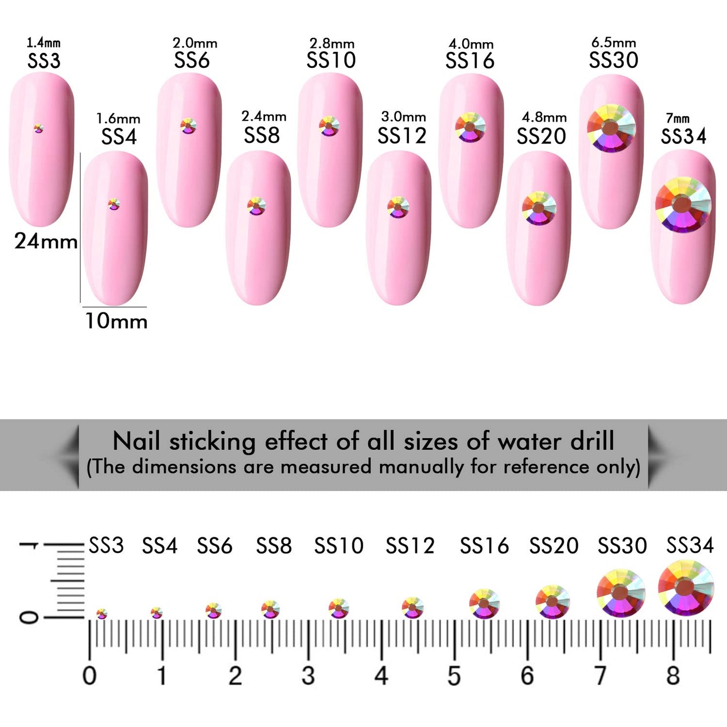 1440Pcs Crystal Ab Crystal Rhinestones,Glass Flatback Rhinestones Gemstones for Nail Face Makeup Art Crafts Clothes Decoration-(SS3,1.4mm,Crystal Ab)