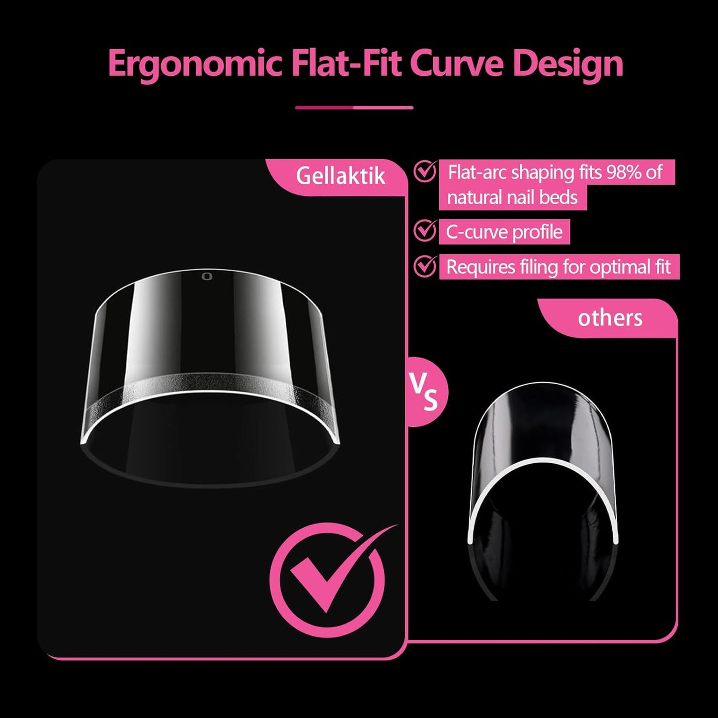 Long Coffin Nail Tips 500PCS, Clear Acrylic Full Cover Gel Press on Nail Tips for DIY Salon, 10 Sizes Pre-Shaped False Nails with Glossy Finish, Professional Manicure Kit & Easy Application