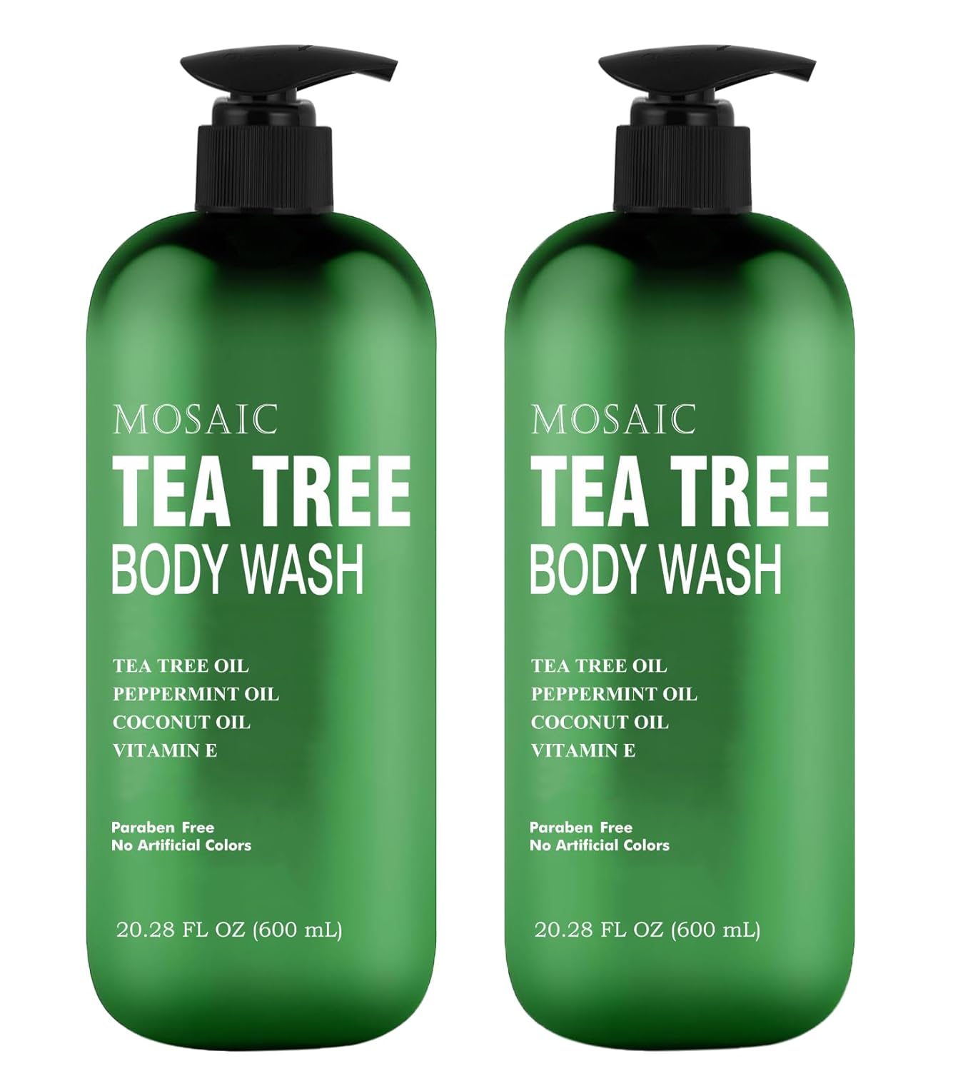 AnatoliaDaphne Tea Tree Body Wash and Shower Gel with Vitamin E for Jock Itch, Eczema, Ringworm, Body Odor, Body Wash Women & Men with Added Body Oils,LARGE 20.2 FL Oz Bottle (Tea Tree, Pack of 2)