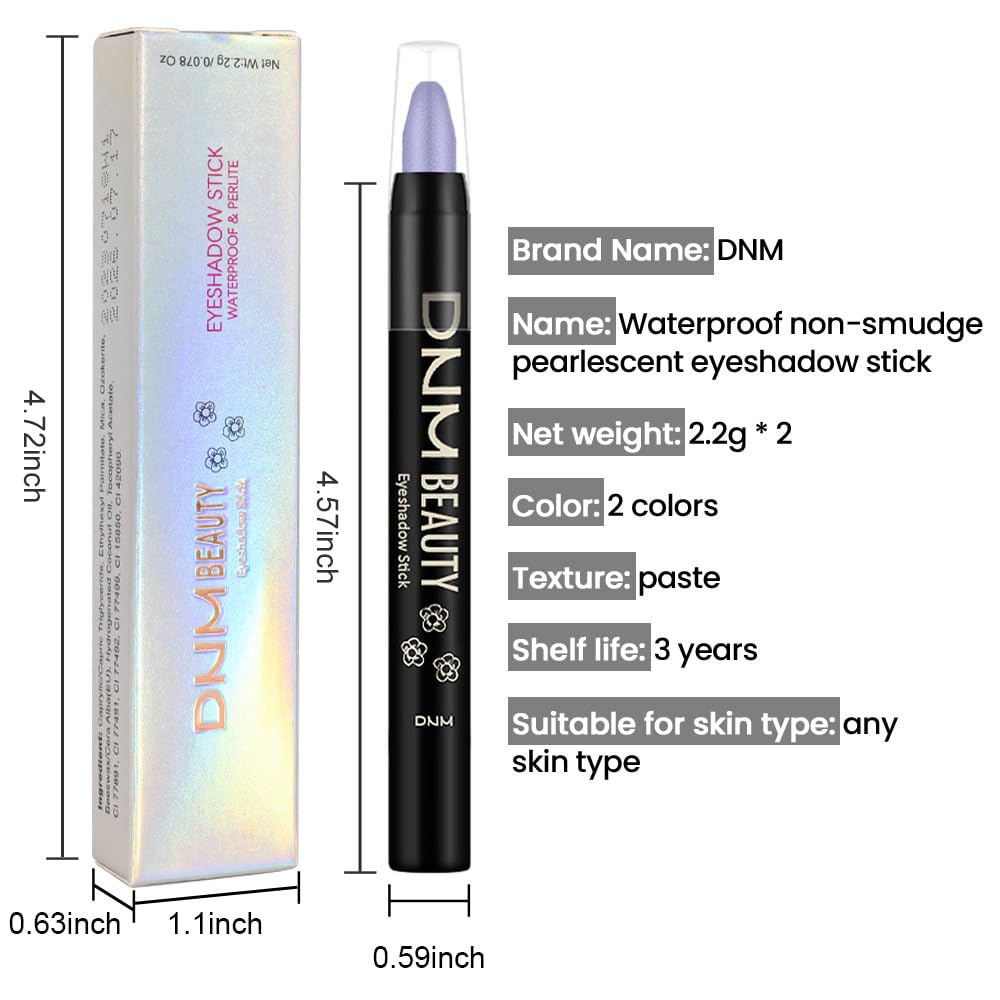 Kaely 2Pcs Cream Eyeshadow Sticks Set for Eyes Waterproof,Midnight Blue Shimmer & Blue Shimmer Matte Eye shadow Stick Pencil Pen Bulk sombras en crema para ojos 31+32