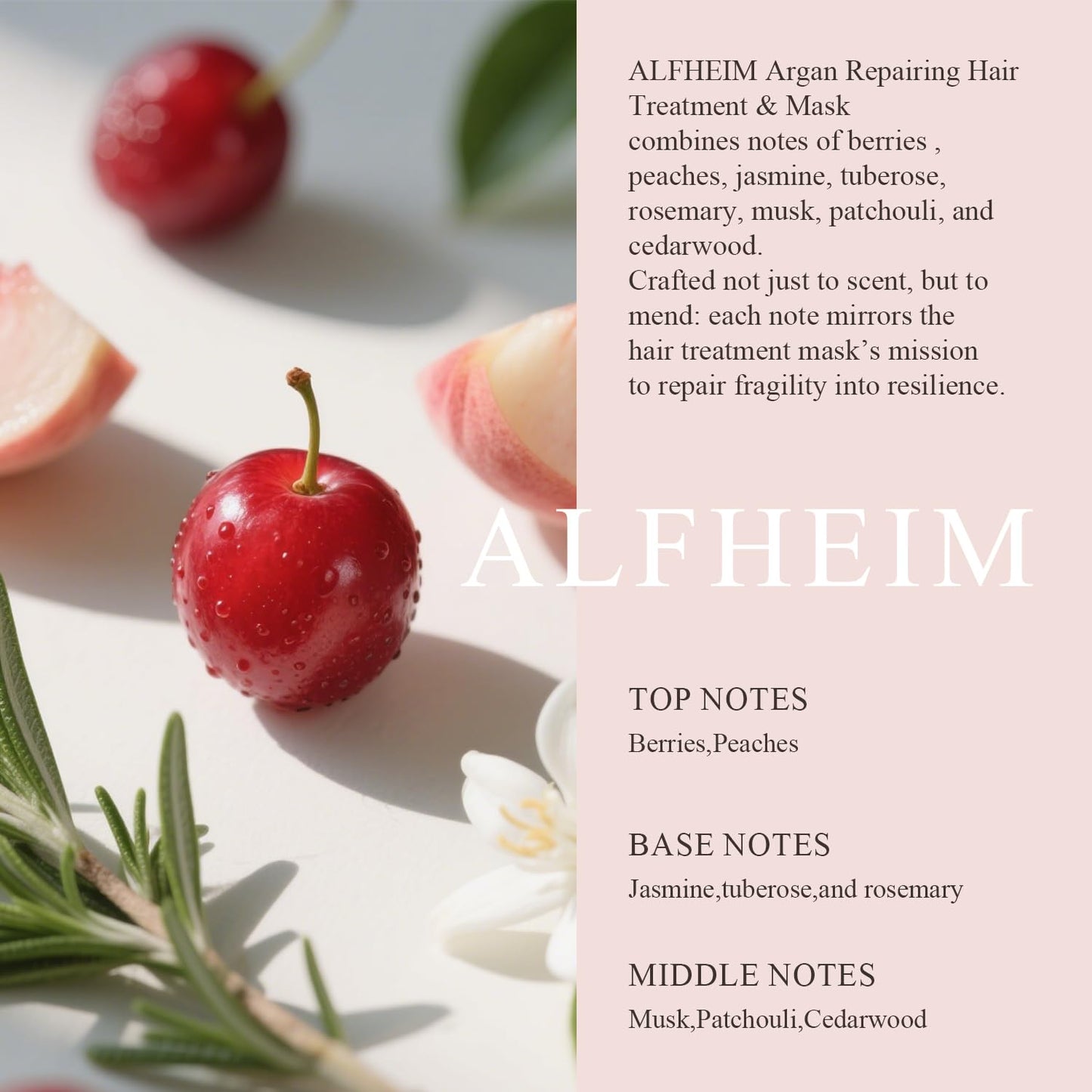 ALFHEIM Argan Repairing Hair Mask | Deep Nourishing & Moisturizing Treatment for Dry, Damaged Hair | Infused with Argan Oil, Keratin & Oat Protein | Anti-Frizz & Strengthening Formula | 8.45 oz