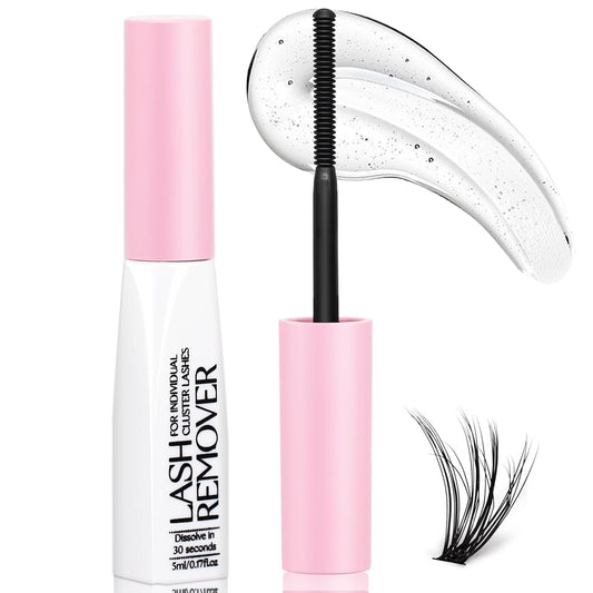 Deep Cleansing Cluster Lash Remover, Eyelash Glue Remover for Individual False Lashes, 15s Fast Removal, Safe Ingredients, Cruelty-Free, 0.17 fl oz
