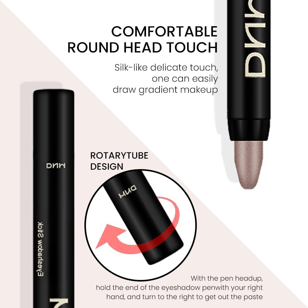 evpct 2Pcs Cream Eyeshadow Sticks Set for Eyes Waterproof, Taupe Shimmer Matte Eye shadow Stick Pencil Pen Bulk sombras en crema para ojos 19+19