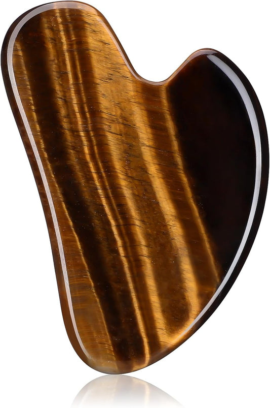 Gua Sha Facial Tools Gua Sha Jade Stone for Face Skincare Facial Body Tensions Reduce Puffiness Yellow