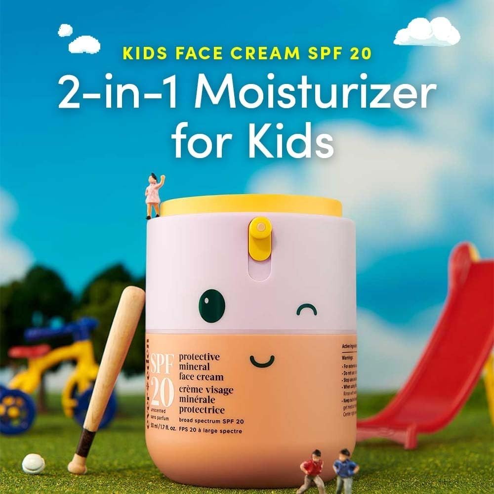Evereden Kids Face Cream, 1.7 oz. | Fragrance-Free and Kids Face Lotion with SPF 20 | Clean and Non-Toxic Face Moisturizer | Multi-Vitamin Skin Care | FSA Eligible