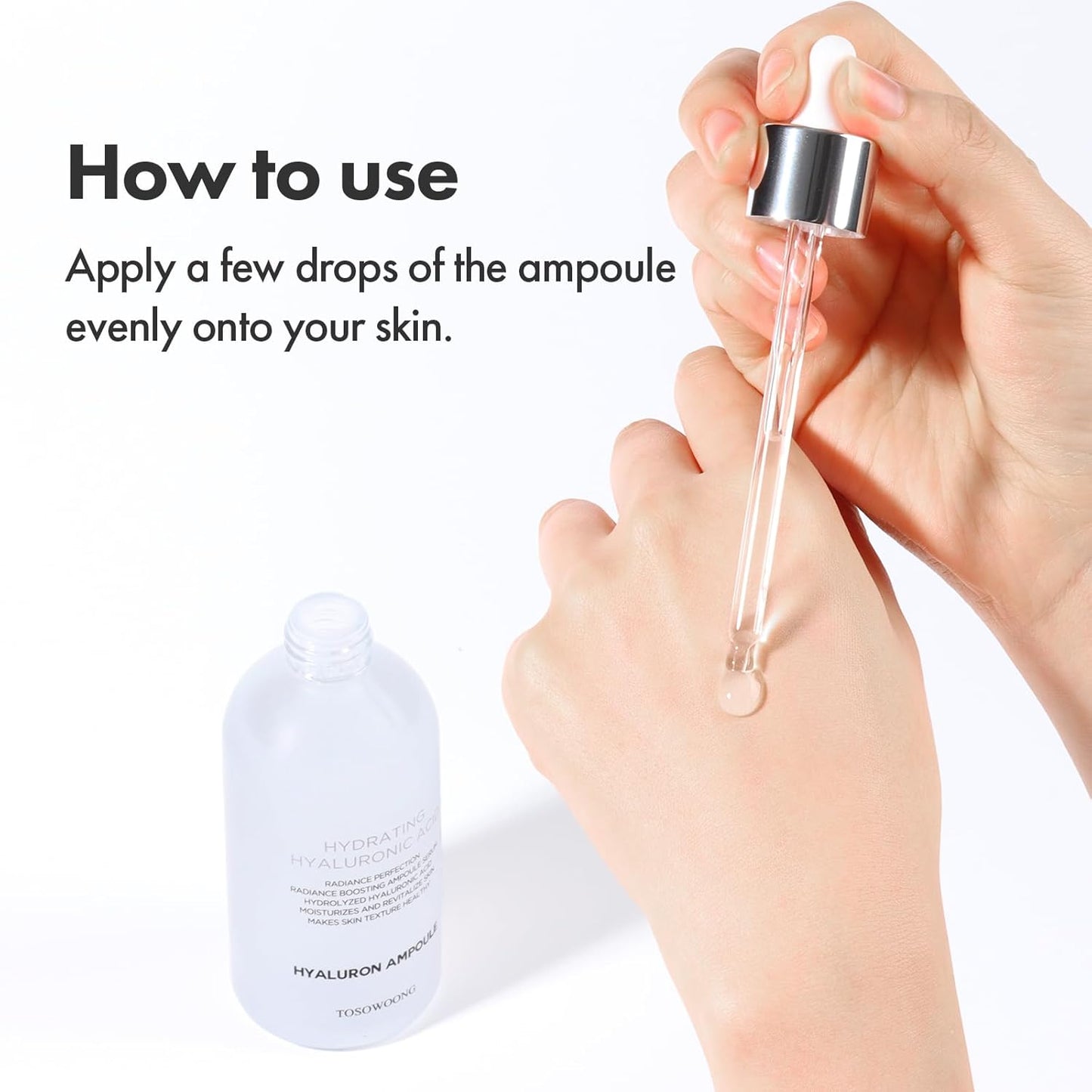 Hyaluronic Acid Ampoule, Hydrating Glow and Skin Barrier Protection, Anti-Aging Face Serum for Dry Skin, Korean Skincare Beauty Products, 100ml, 3.38 fl. oz.