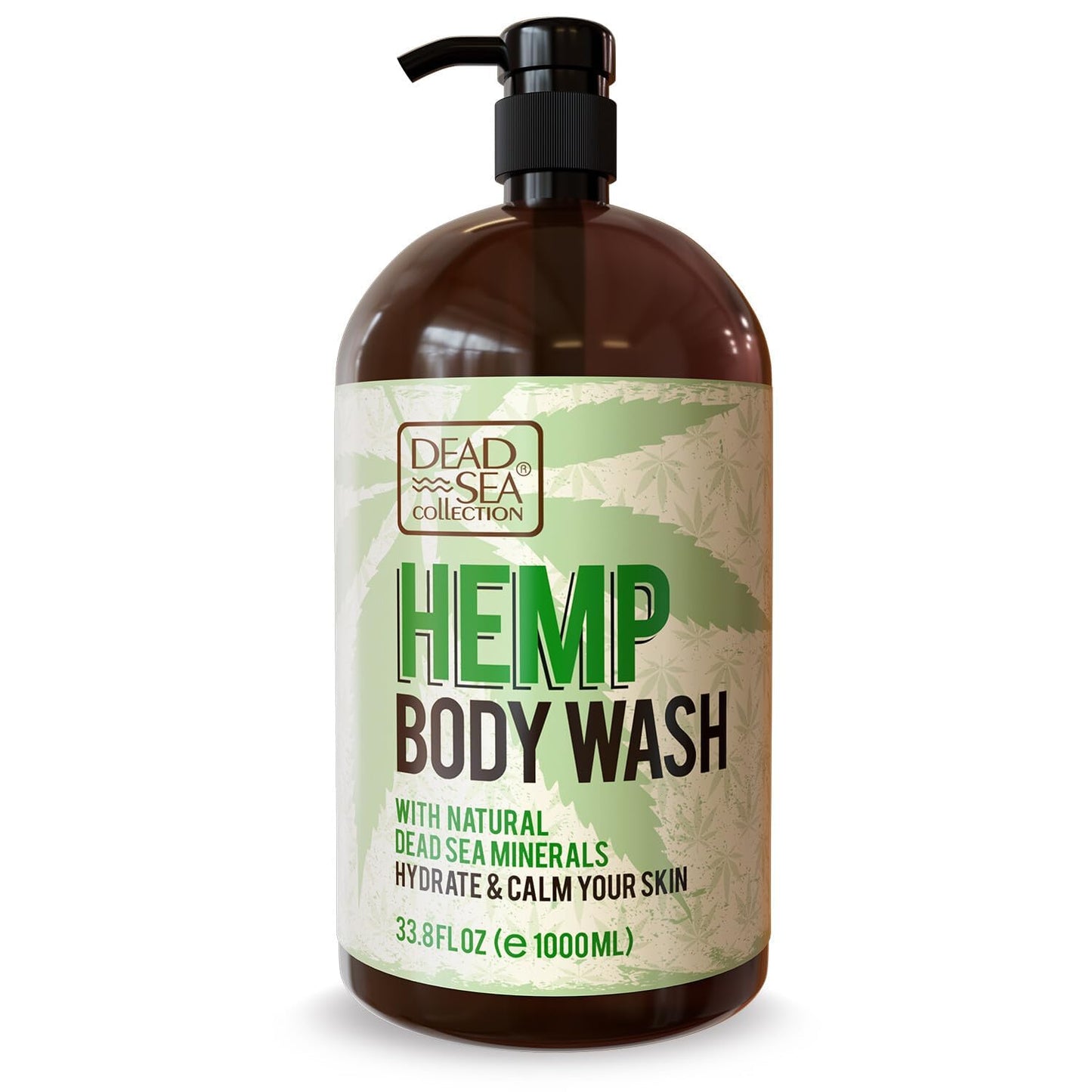 Dead Sea Collection Hemp Body Wash for Women and Men – Hemp Oil Infused with Dead Sea Minerals – Moisturizing Shower Gel for Dry & Sensitive Skin – 33.8 fl oz