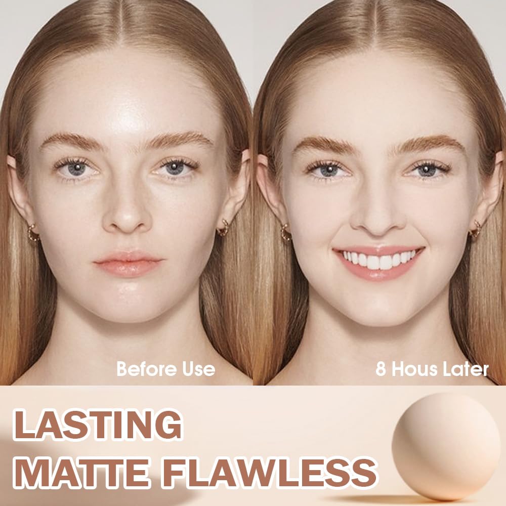 Kaely Pressed Face Powder Compact, Oil Control Flawless Makeup Setting Powder, Perfection Matte Compact Powder Foundation, polvo compacto de maquillaje, Lightweight Waterproof, 04 Nude Translucent