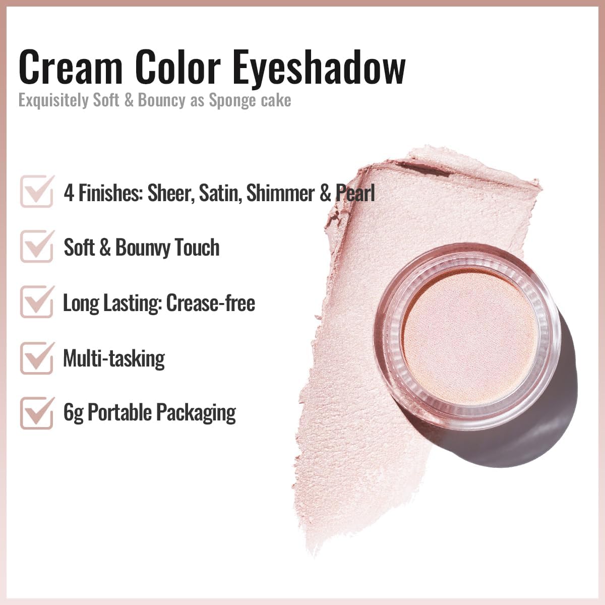 Oulac Cream Eyeshadow also for Highlighter Large Capacity Highly Pigmented Eye Shadow Waterproof &Long Lasting with Moisturizing Formula, Shimmer Glitter Eye Makeup Set 3