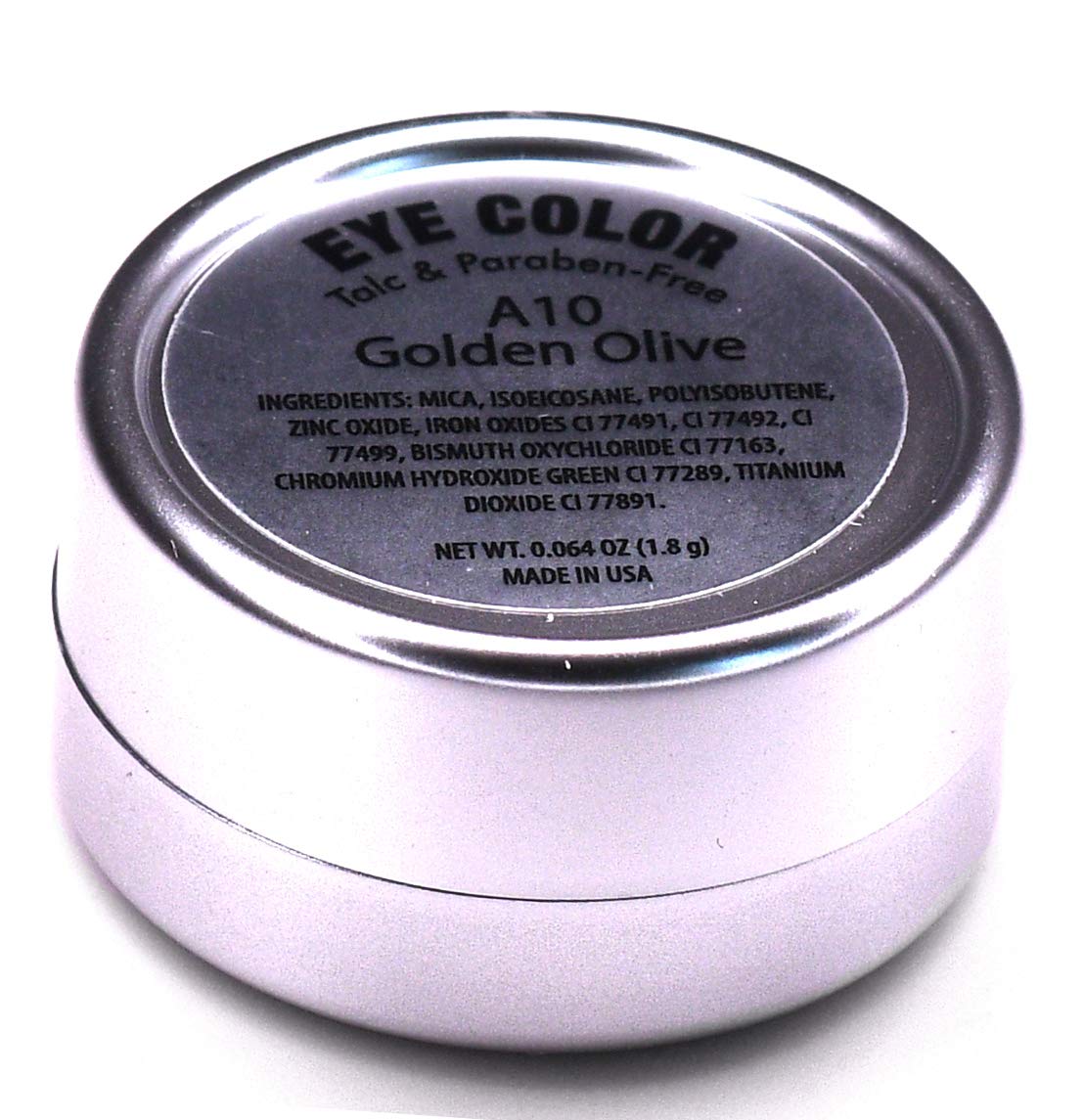 Golden Olive Army Green Sage Shimmering Pressed Powder Single Vegan Eyeshadow; Talc, Paraben & Cruelty Free