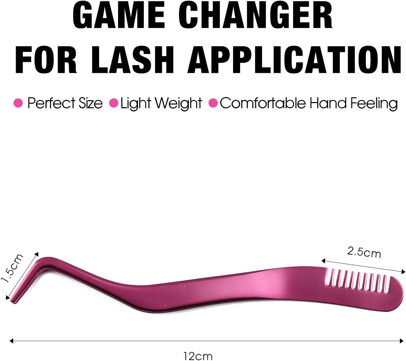 FADLASH Lash Tweezers for Individual & Cluster Lashes, 2pcs DIY Eyelash Extension Supplies, Lash Applicator Tool, Eyelash Tweezers for False Lash Extension, Pink & Rose Gold