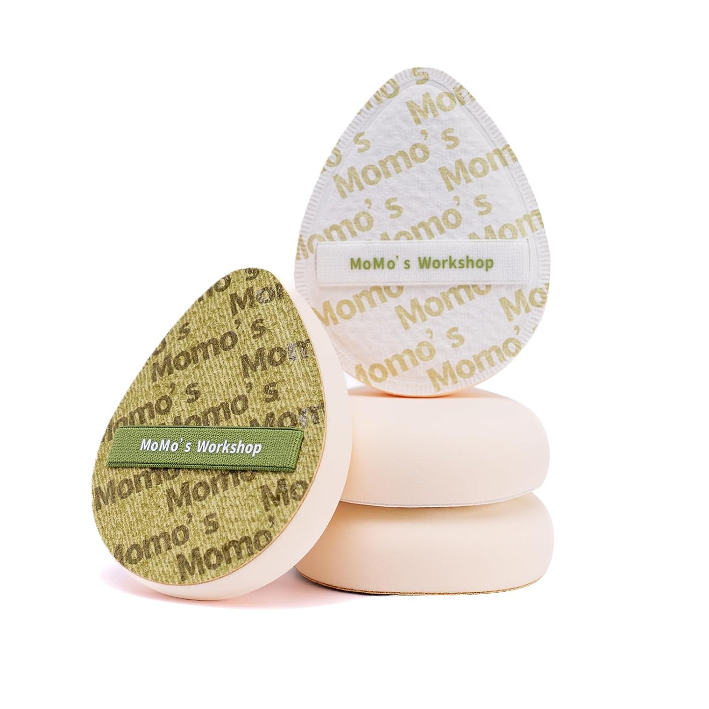 Light Green Denim Makeup Sponges,Super Soft Blenders Sponge for Full Coverage Foundation,Perfect for Oily Skin & Longwear Makeup,Travel Friendly&Reusable,2pcs Puffs &Storage Case