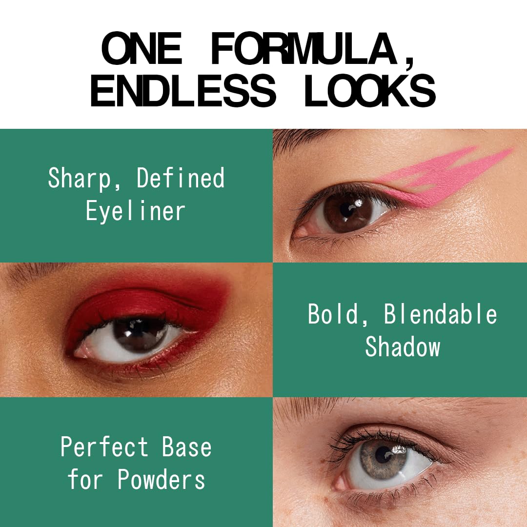 about-face Matte Fluid Eye Paint Crocodile Rock – High-Pigment Liquid Eyeshadow, Long-Lasting, No-Budge Matte Finish, Vegan & Cruelty-Free (Intense Teal)