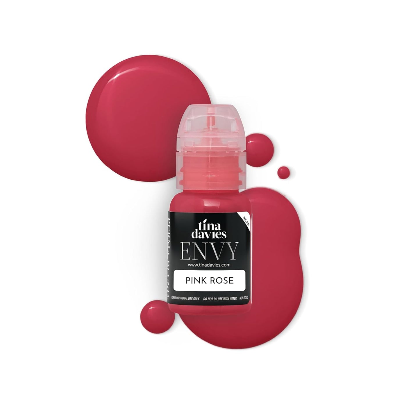 Tina Davies Professional Envy & Lust Lip Pigments - Permanent Lip Makeup - Colors Heal True to Tone - High Retention - Envy Pink Rose, 1/2oz/15ml Bottle
